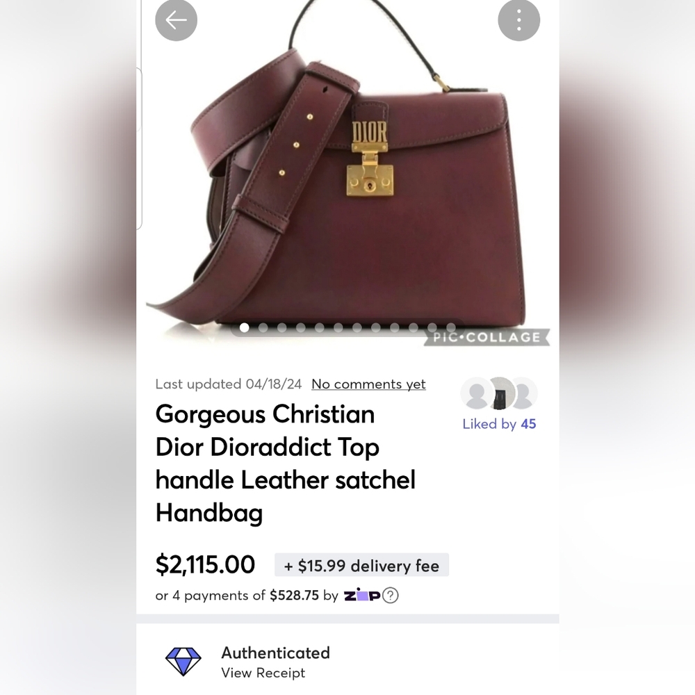 Gorgeous Christian Dior Dioraddict Top handle Leather satchel Handbag - Picture 2 of 16